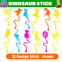 91STICKYHAND mains-dinosaure-couleurs, accessoire coloré pour jeux dynamiques.