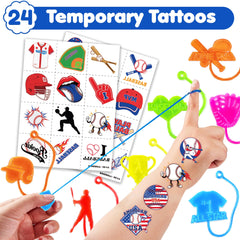 91STICKYHAND tatouages-baseball: décor éphémère amusant et coloré.