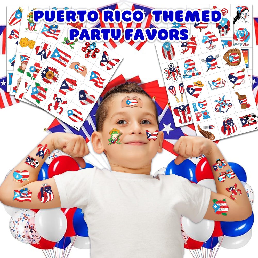 Tatouages 91TATTOOS Puerto Rico pre-coupés, motifs mignons pour anniversaires et activités créatives.