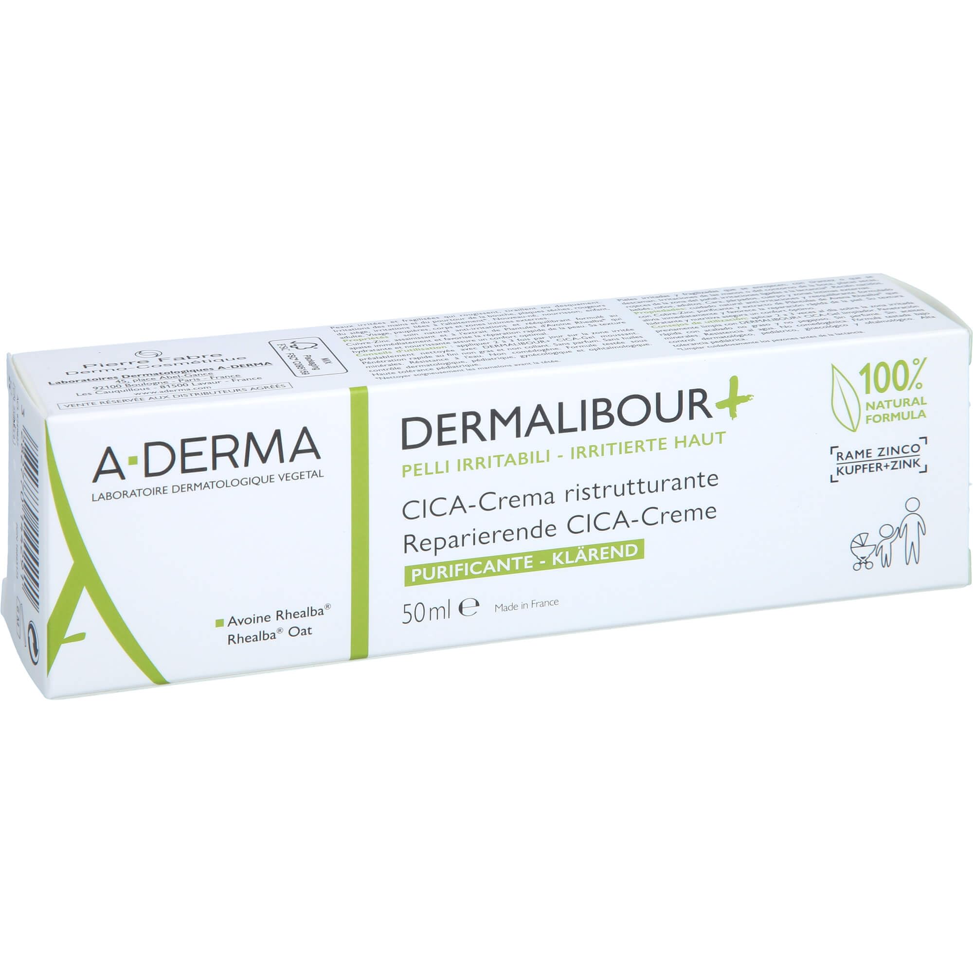 Crème imperméable qui nourrit la peau irritée tout au long de la journée.