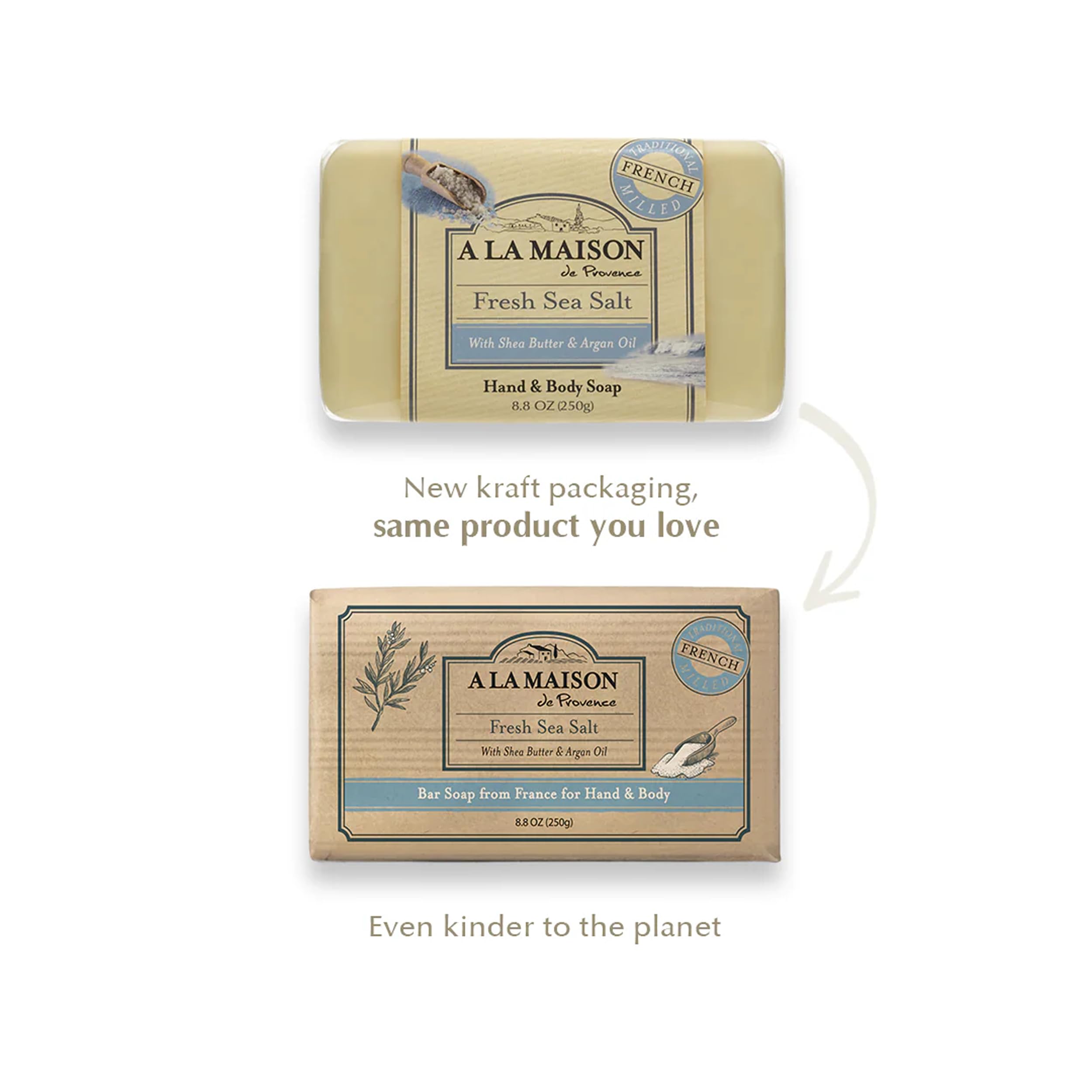 A LA MAISON Savon triple moulage: texture durable et longue durée.