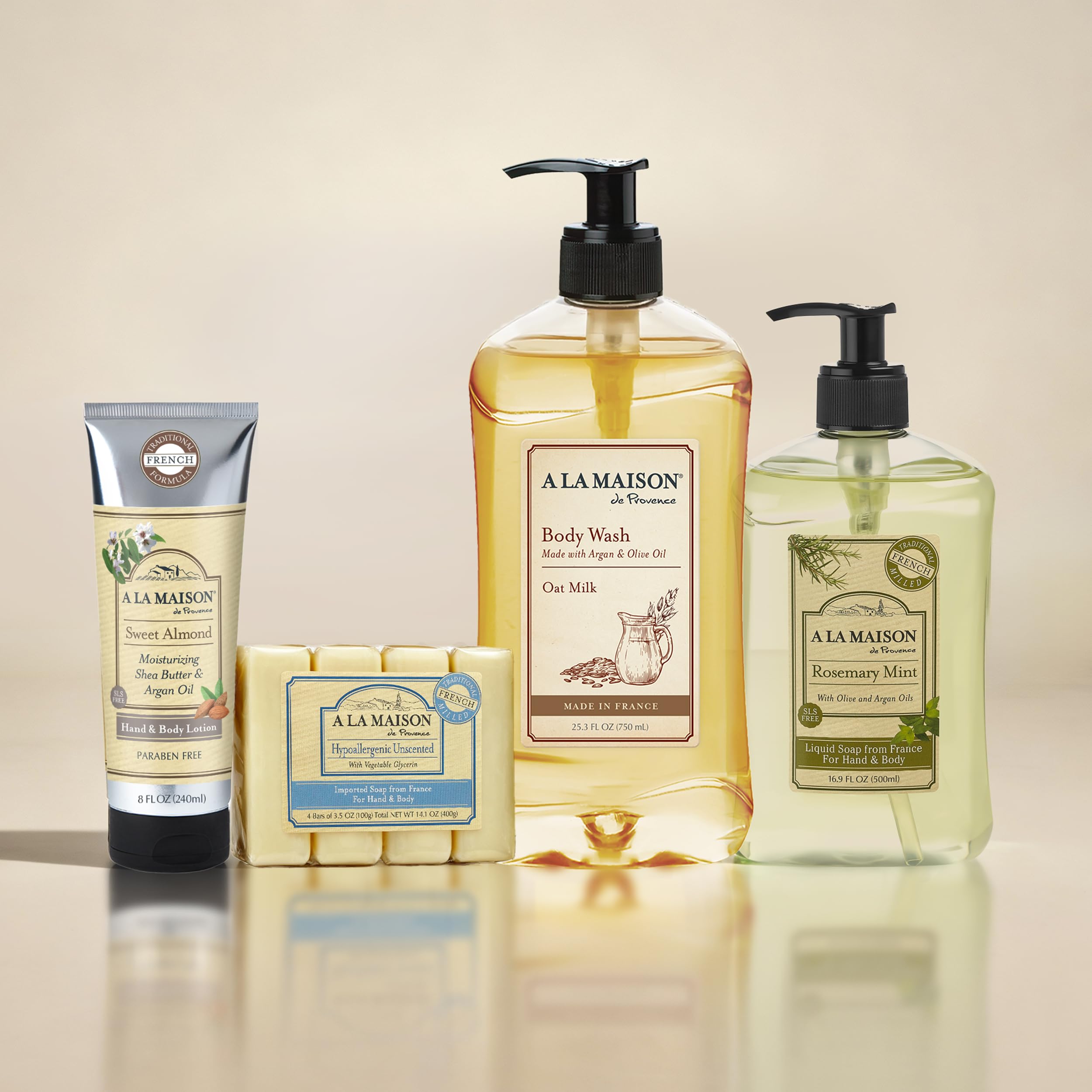 A LA MAISON Chevrefeuille savon liquide – texture huile vegetale pour peau douce.