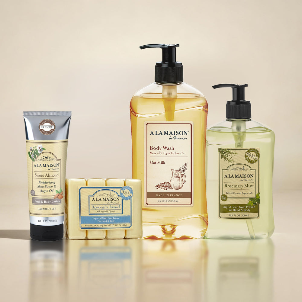 A LA MAISON Chevrefeuille savon liquide – texture huile vegetale pour peau douce.