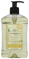 A LA MAISON flacon savon mains gingembre blanc, lavage doux et sensoriel