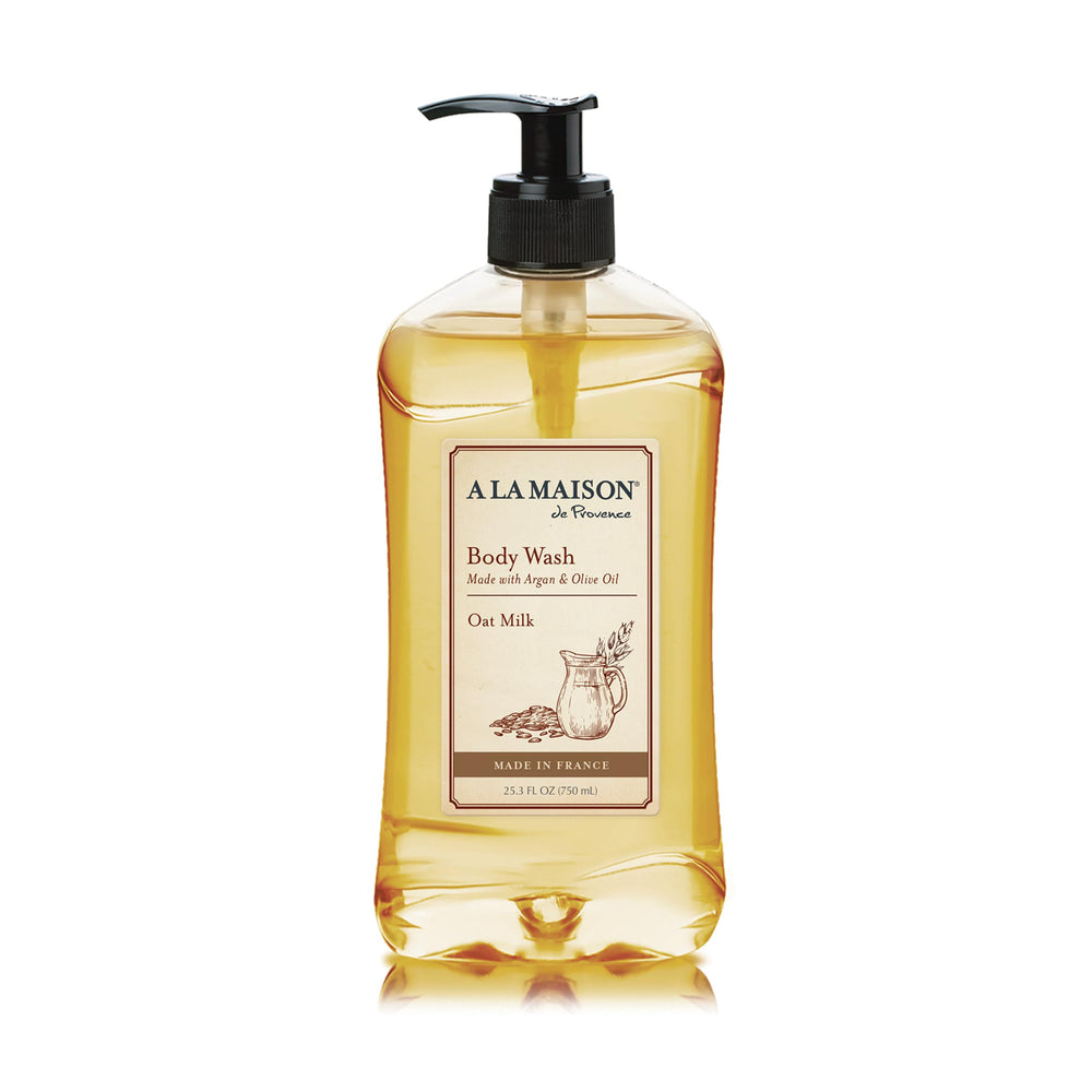 A LA MAISON Oat Milk Body Wash bottle front view for daily gentle cleansing.