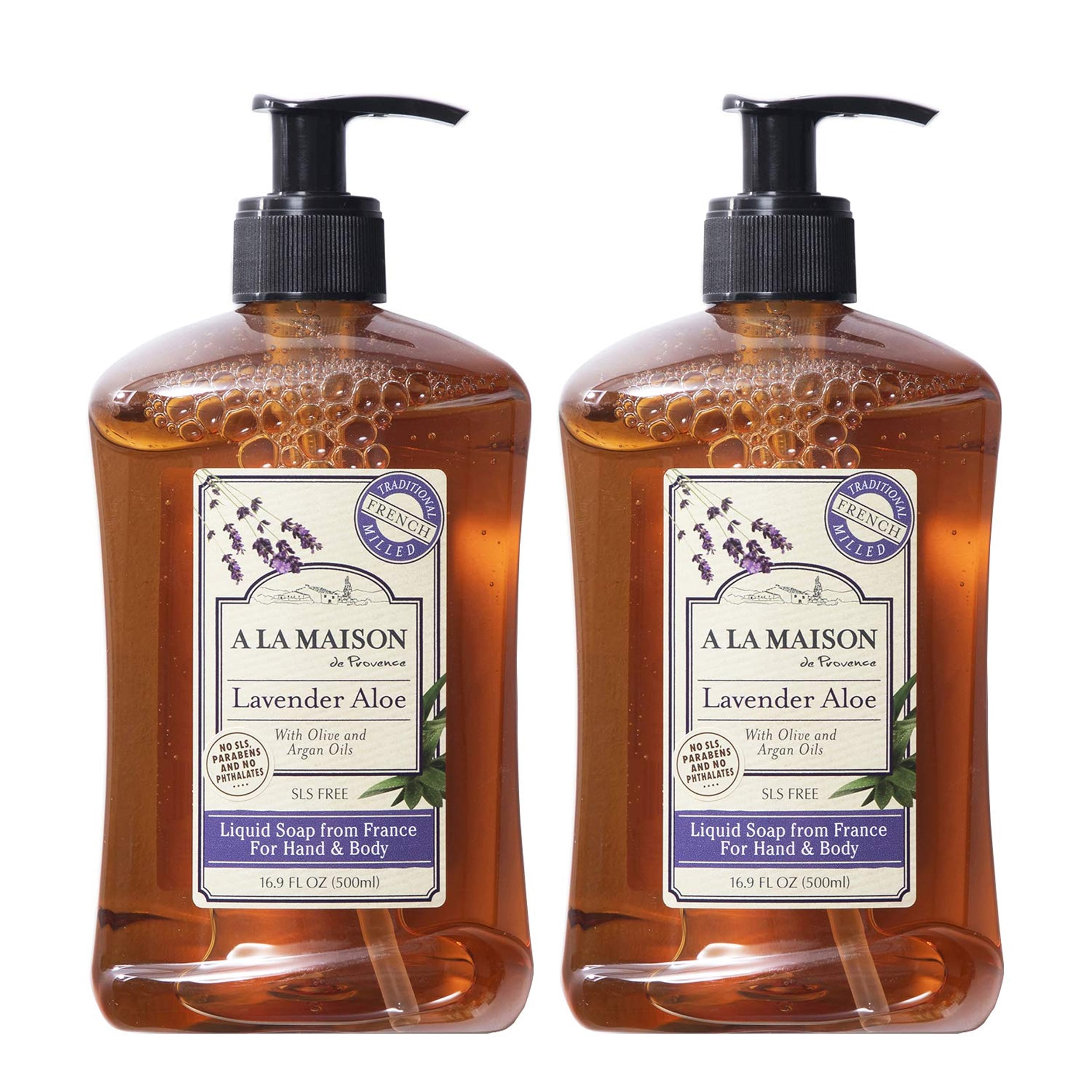 A LA MAISON Provence Lavande Aloe – bouteille du pack, savon doux pour mains et corps.
