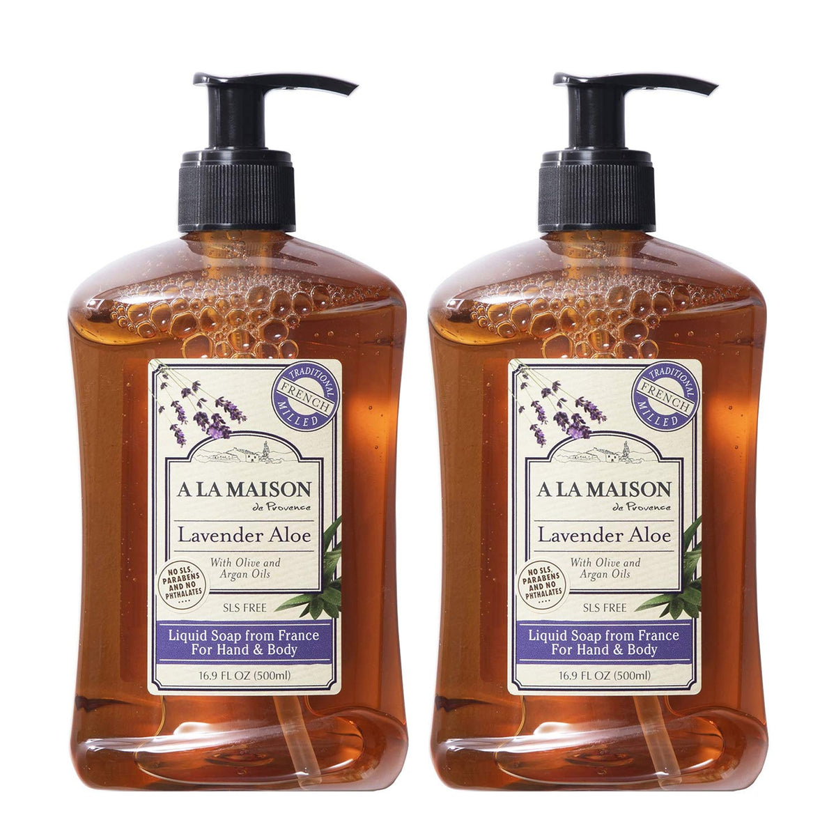 A LA MAISON Provence Lavande Aloe – bouteille du pack, savon doux pour mains et corps.