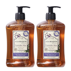 A LA MAISON Provence Lavande Aloe – bouteille du pack, savon doux pour mains et corps.