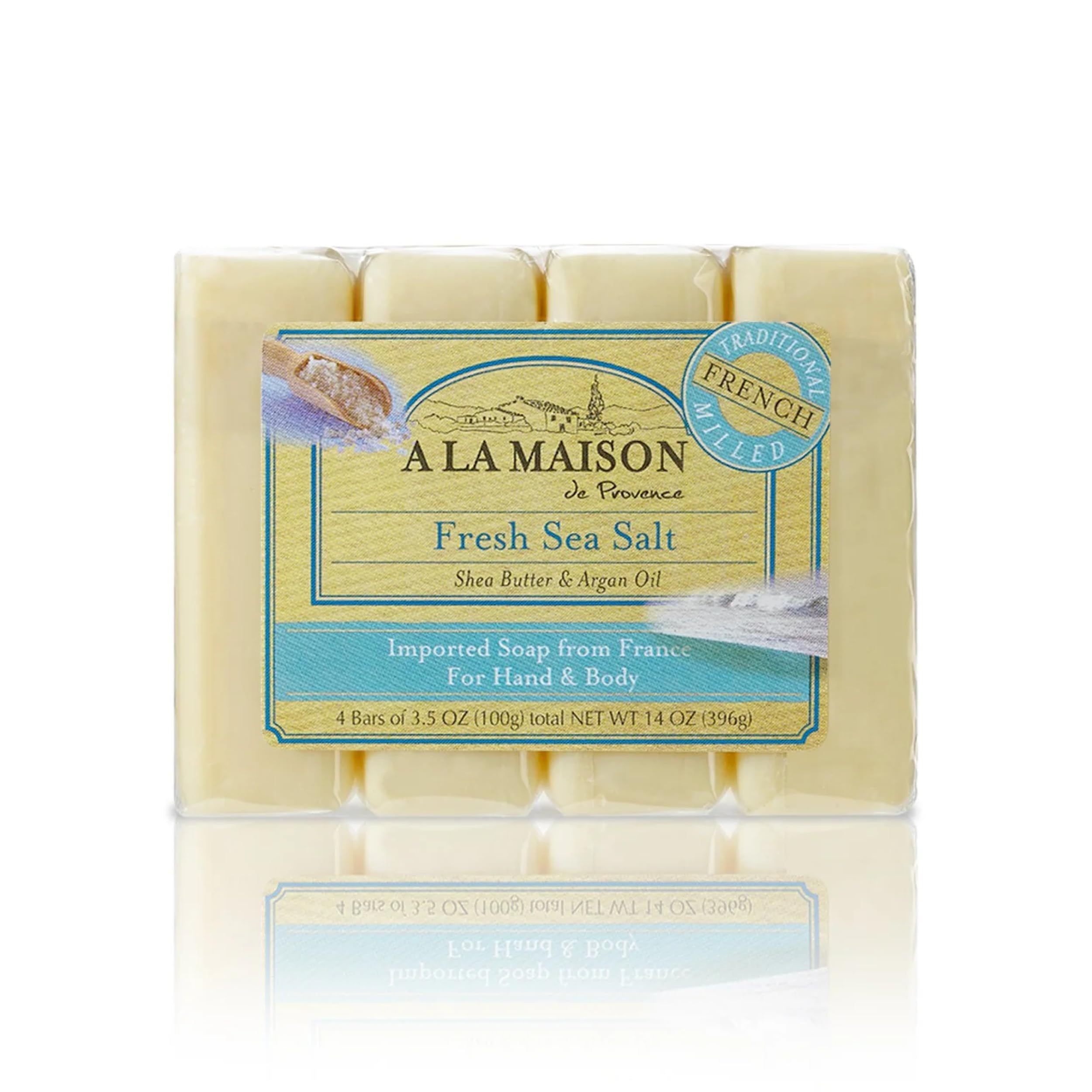 A LA MAISON - emballage élégant du savon sel de mer, naturel et pratique.