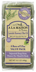 A LA MAISON — emballage élégant du savon lavande fleur, prêt à offrir.