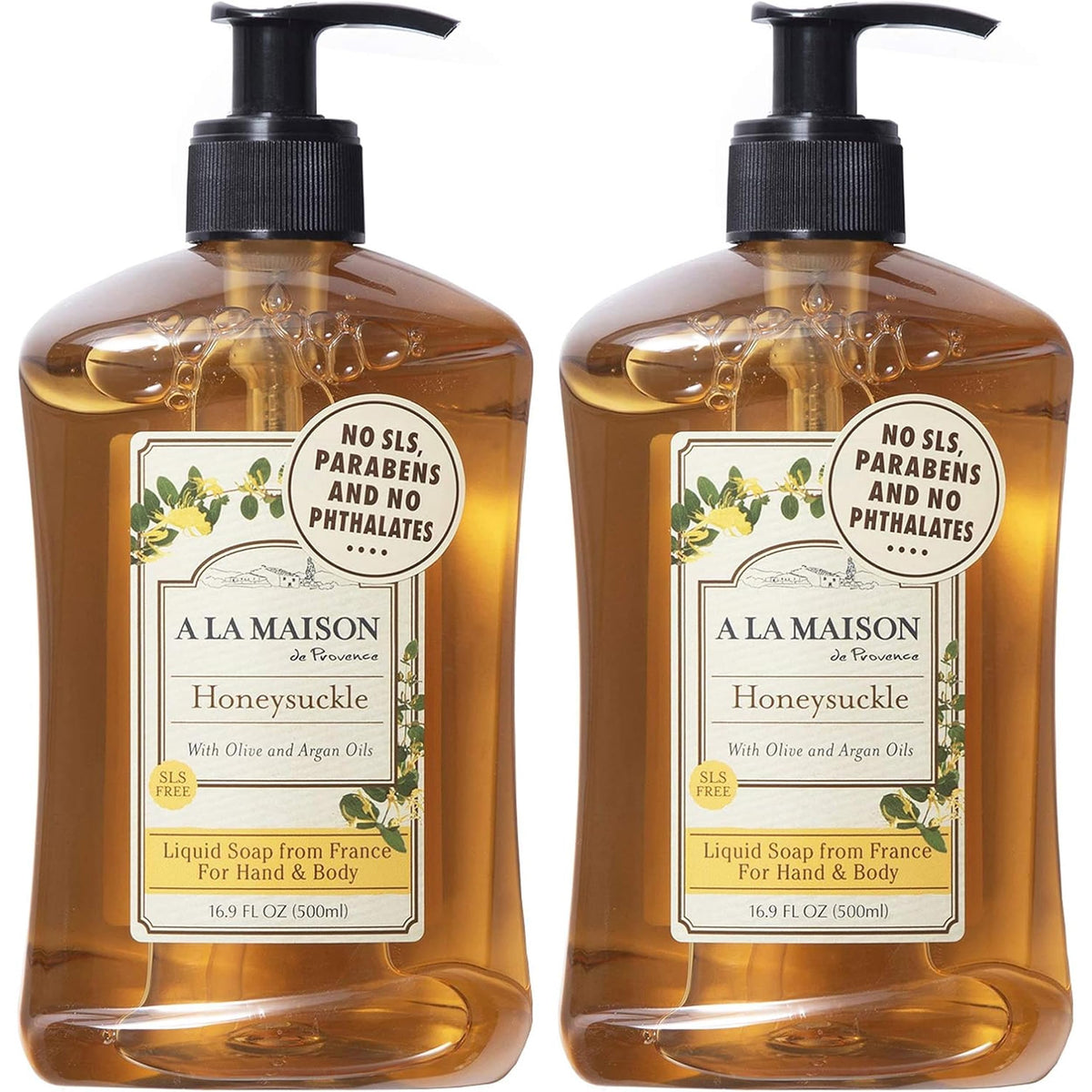 A LA MAISON Savon liquide ChevreFeuille – parfum frais pour les mains.