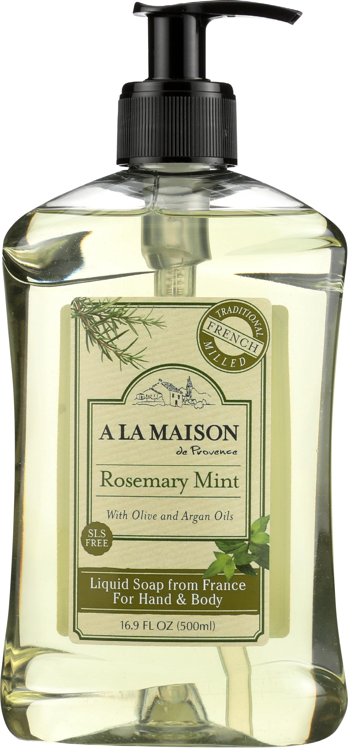 A La Maison savon liquide romarin menthe - bouteille élégante pour peau douce et fraîche.