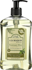 A La Maison savon liquide romarin menthe - bouteille élégante pour peau douce et fraîche.