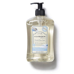A LA MAISON Savon liquide au sel de mer, bouteille pratique pour les mains quotidiennes.