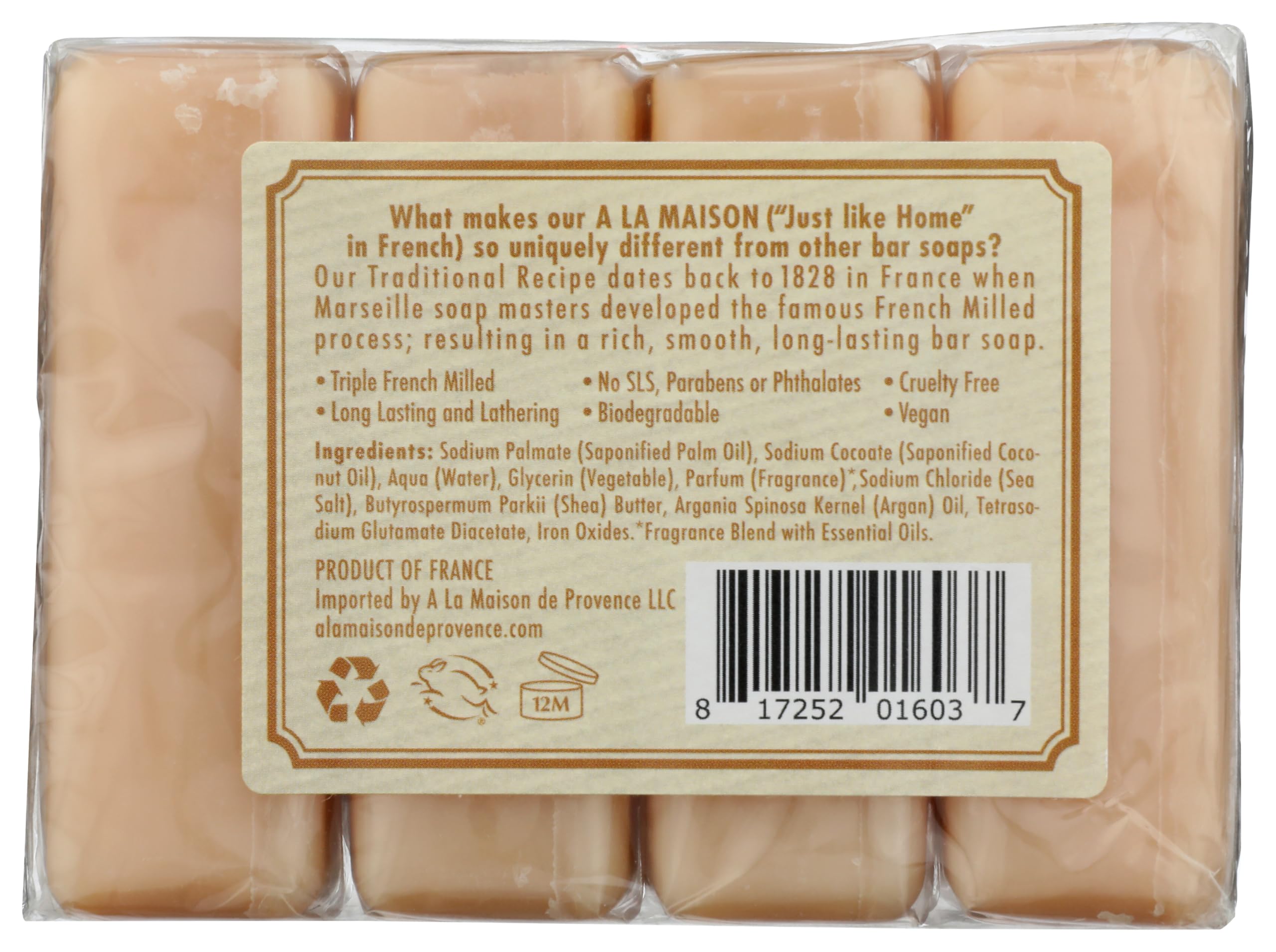 A LA MAISON Orange Bergamote, texture de barre pour la douche.