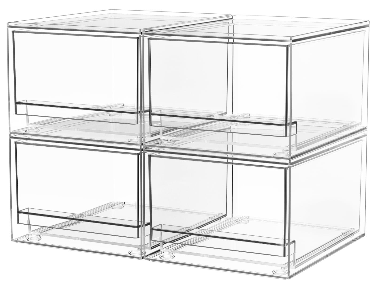 Tiroirs en acrylique A-LuGei empilables, rangement clair et pratique.
