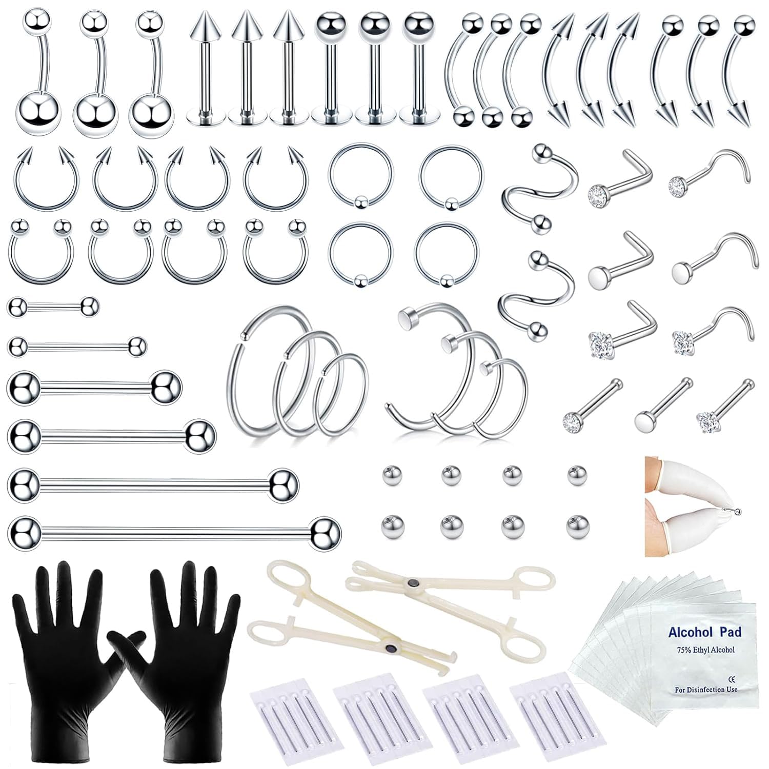 A-minusone 98 pièces kit piercing – vue d ensemble polyvalente