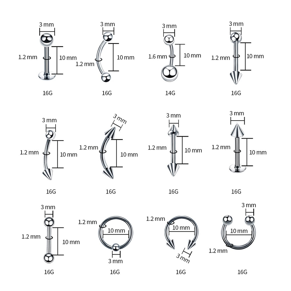 A-minusone barre industrielle 16g 10mm 38mm, durable et sûr pour des looks audacieux.