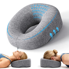 Coussin A-Pce visage tourné vers le bas sur table de massage, confort durable.