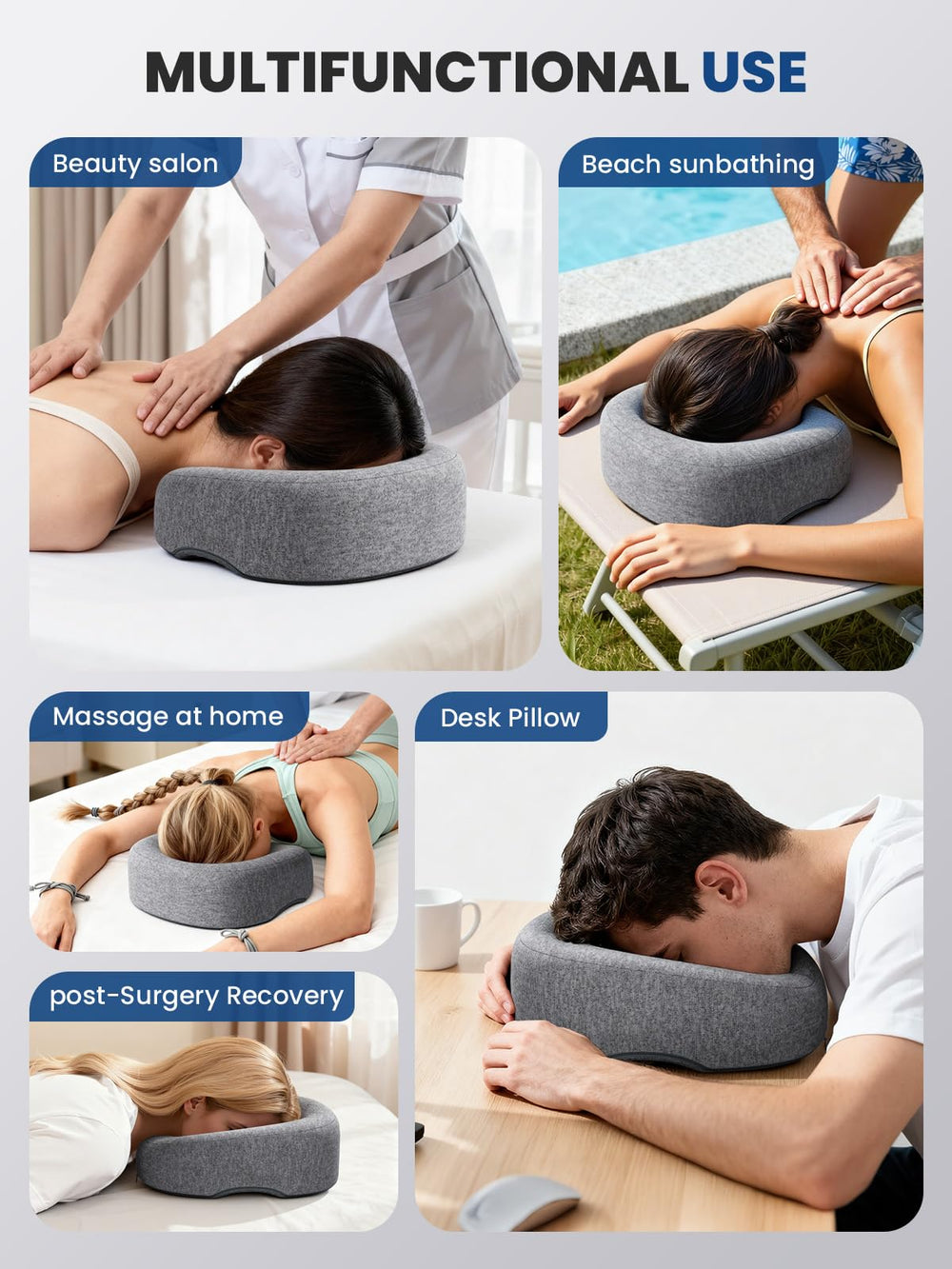 Usage polyvalent du coussin A-Pce sur lieu de travail et à domicile.