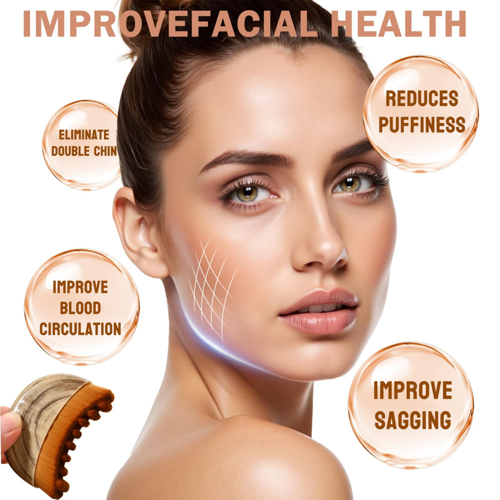 AAESG ensemble gua sha et brosse visage pour drainage et teint lumineux.