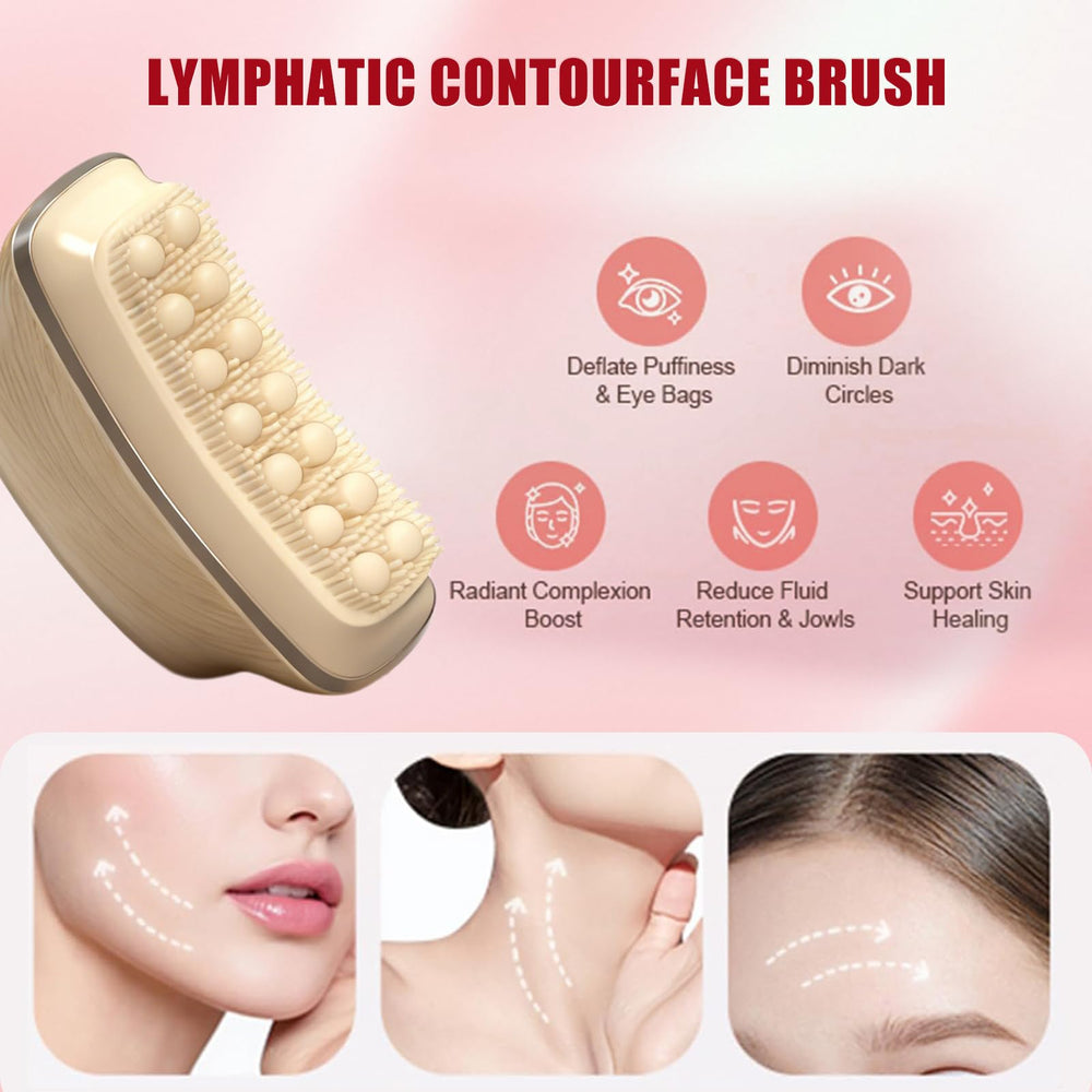 AAJP brosse lymphatique visage ergonomique, stimulation ciblée des ganglions