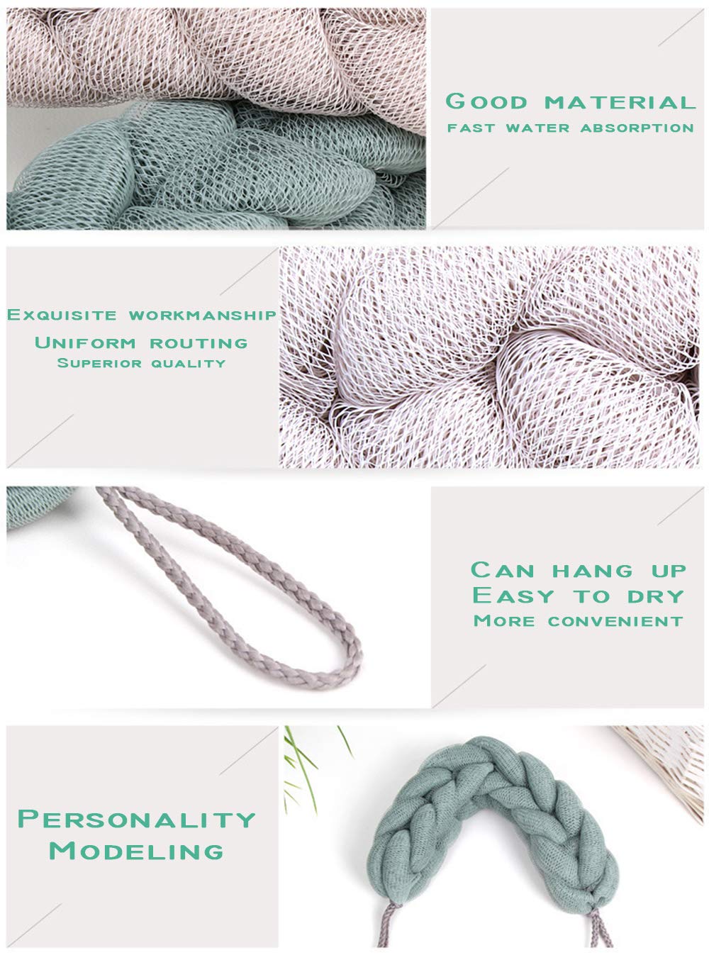 Éponge AARainbow ensemble gris et vert, pratique pour toute la famille.
