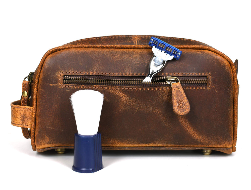 Compartiment zippé double pour trousse de toilette Aaron Vendimia Estilo, accès rapide.