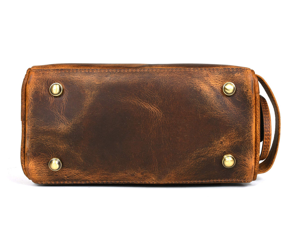 Aaron Leather Goods Vendimia Estilo – Fermeture YKK durable et sécurisée.