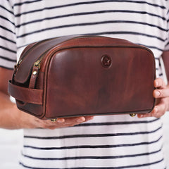 Aaron Leather Vendimia Estilo: fermeture en métal YKK pour durabilité et style.