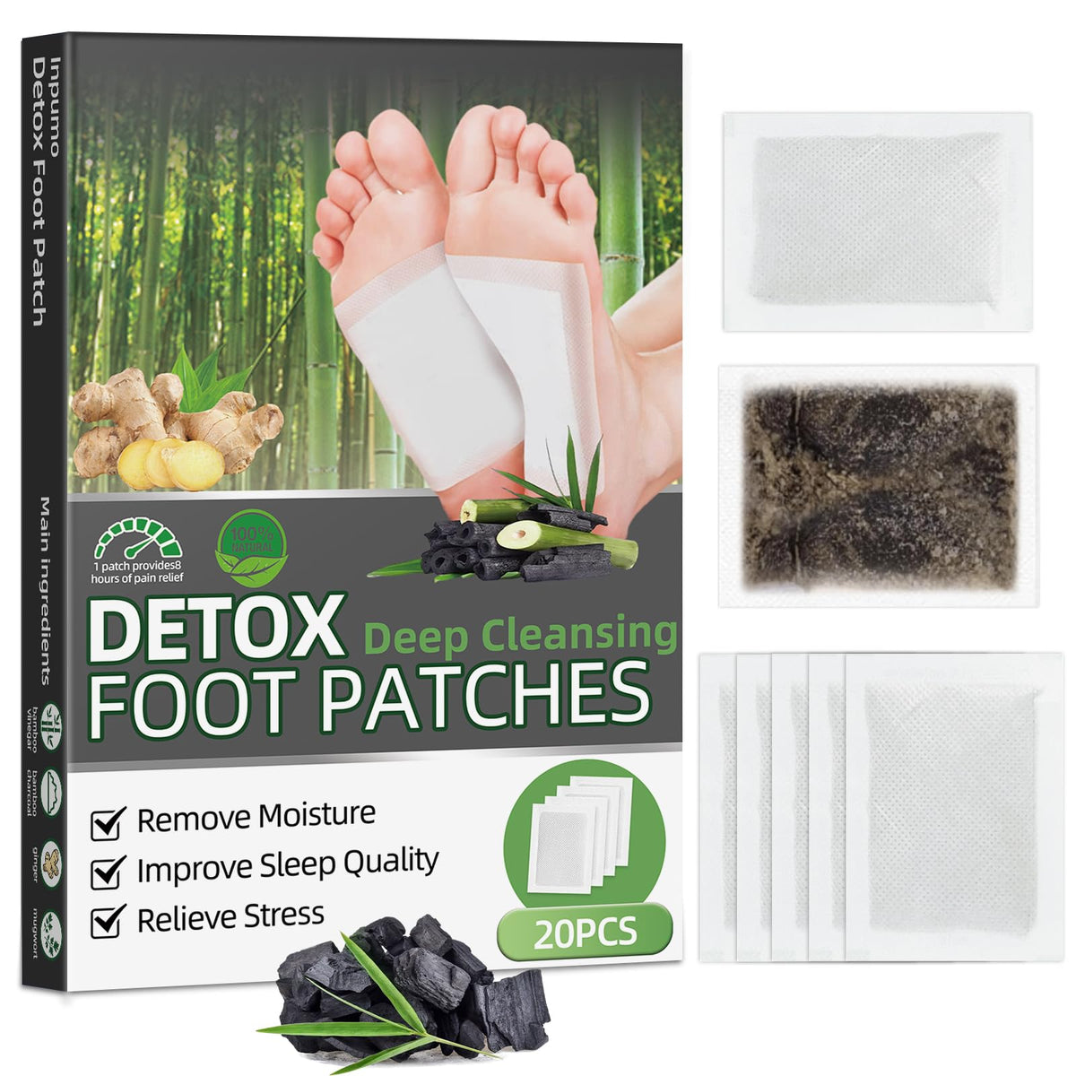 Patch-pieds Aarovibe: bambou-vinaigre et gingembre pour une relaxation nocturne.