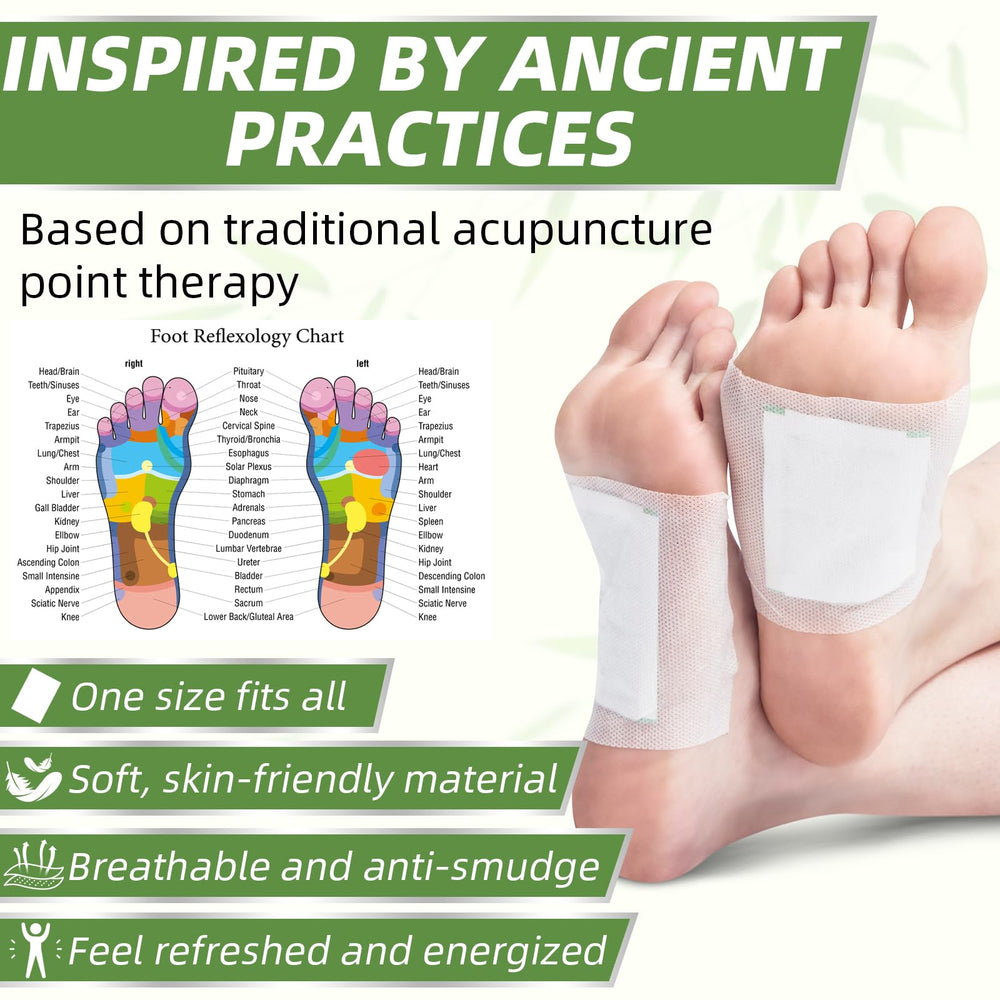 Patch-pieds Aarovibe: ingrédients naturels et sûrs, sans produits chimiques.