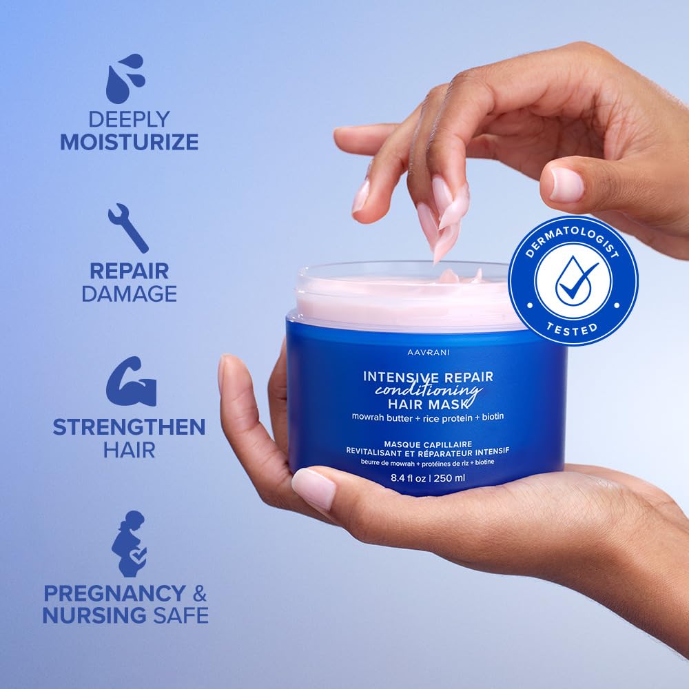 AAVRANI masque-biotine-proteine-de-riz pour volume et brillance