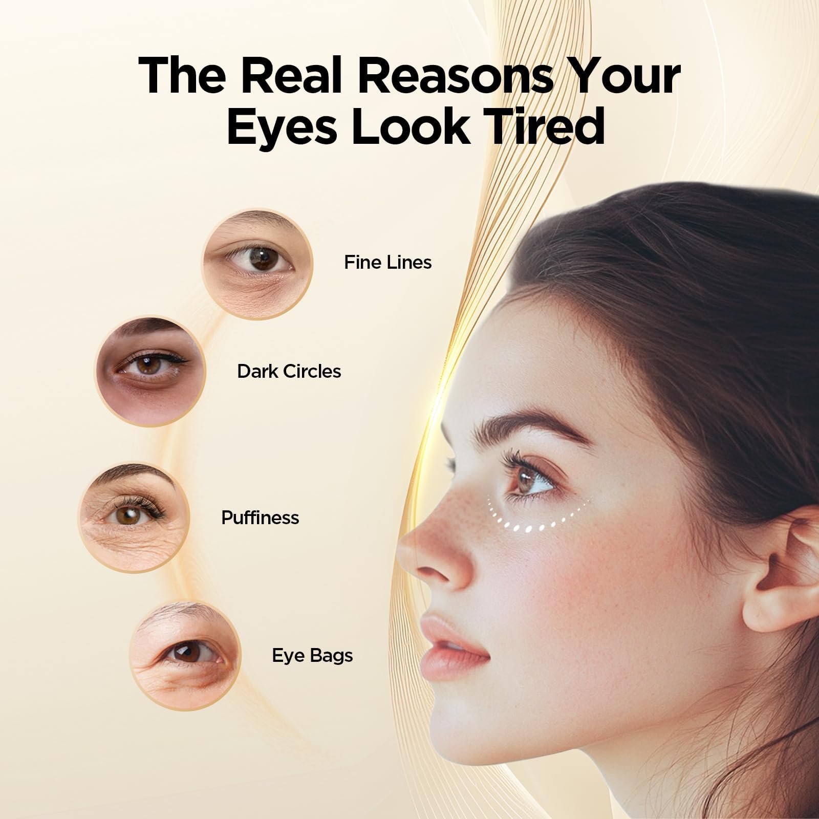Application rapide du sérum Abarno autour des yeux, texture légère