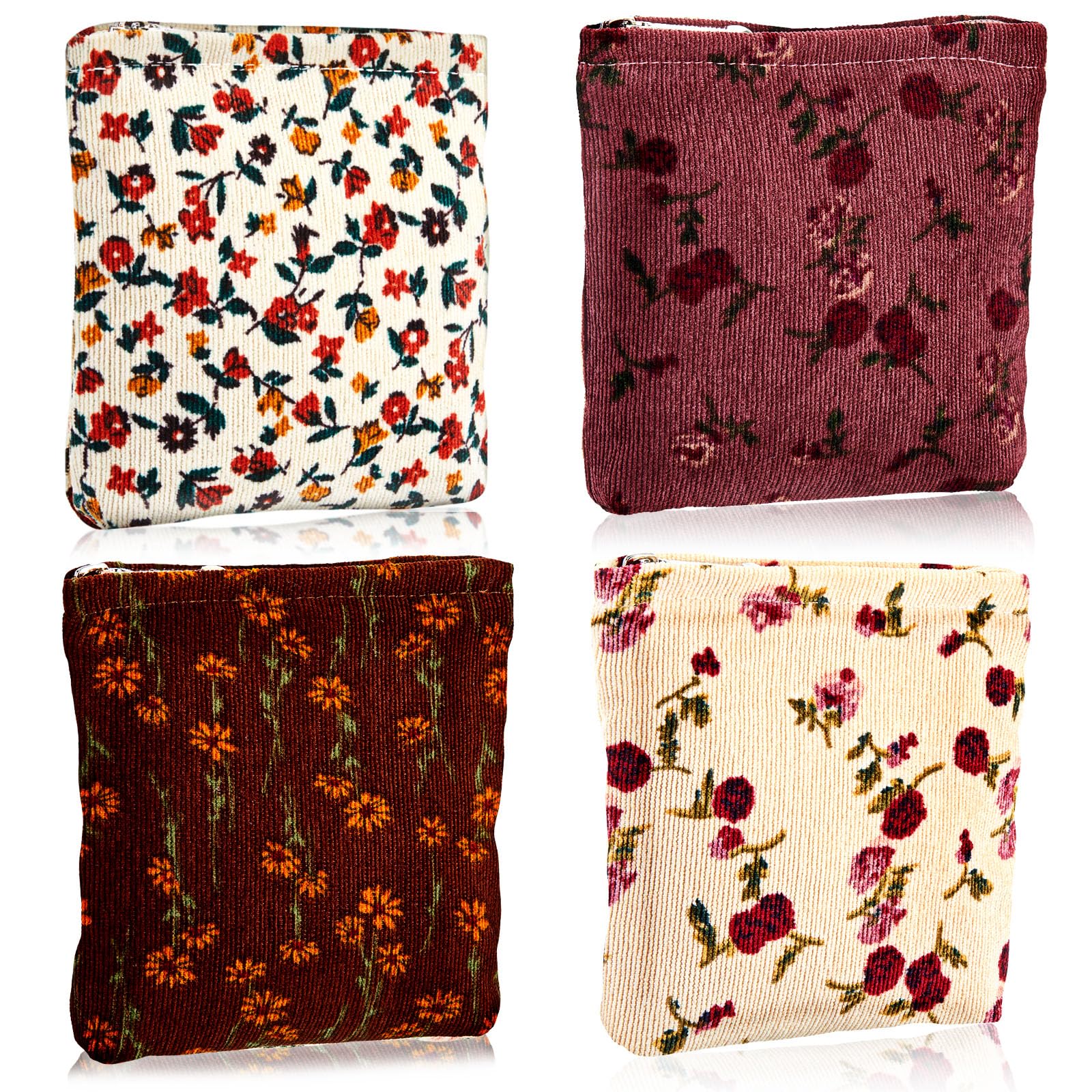 Pochette Abbylike en velours côtelé compacte, idéale pour ranger le maquillage dans le sac.