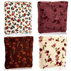 Pochette Abbylike en velours côtelé compacte, idéale pour ranger le maquillage dans le sac.