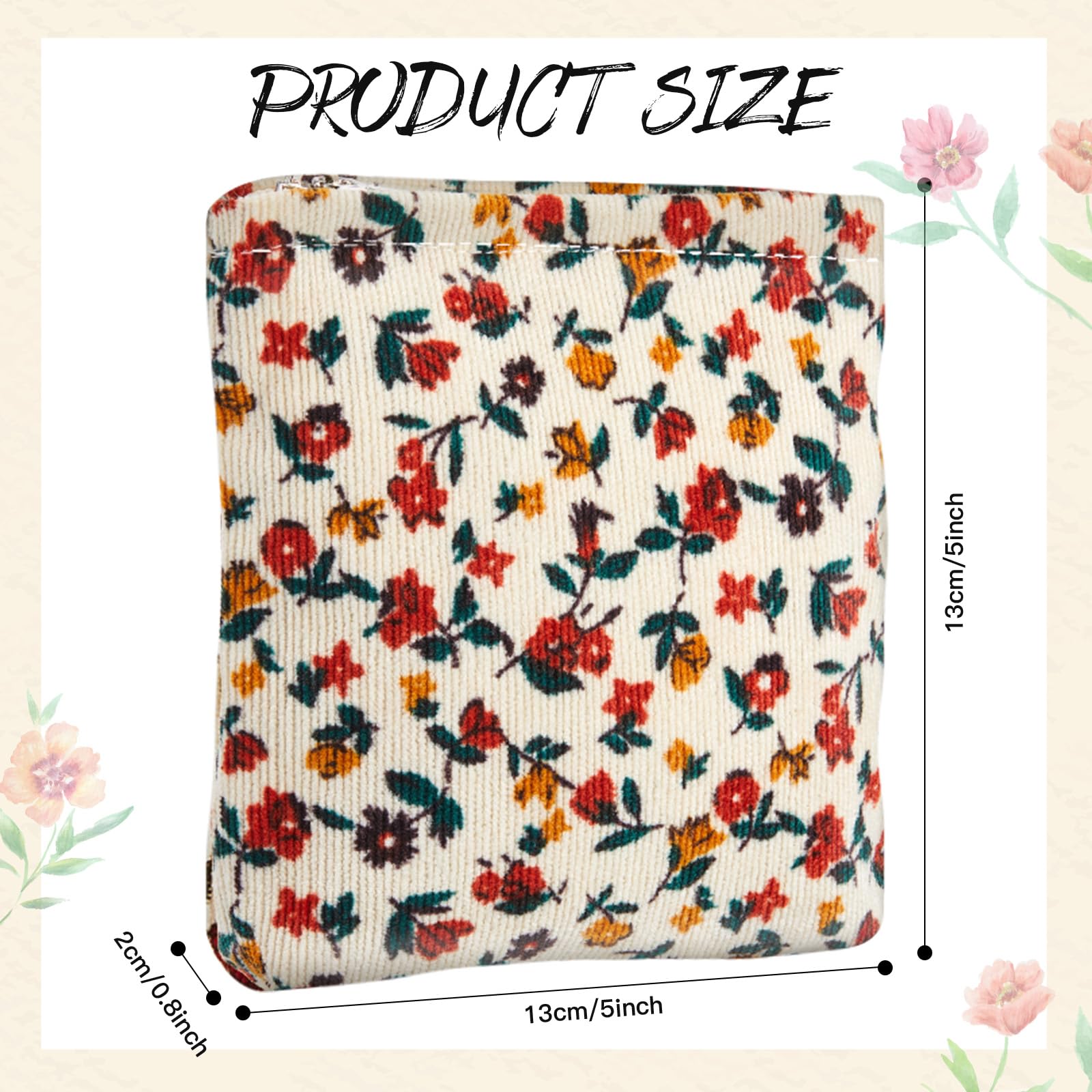 Pochette Abbylike velours côtelé avec fermeture zippee, pratique pour l'organisation lors de déplacements.