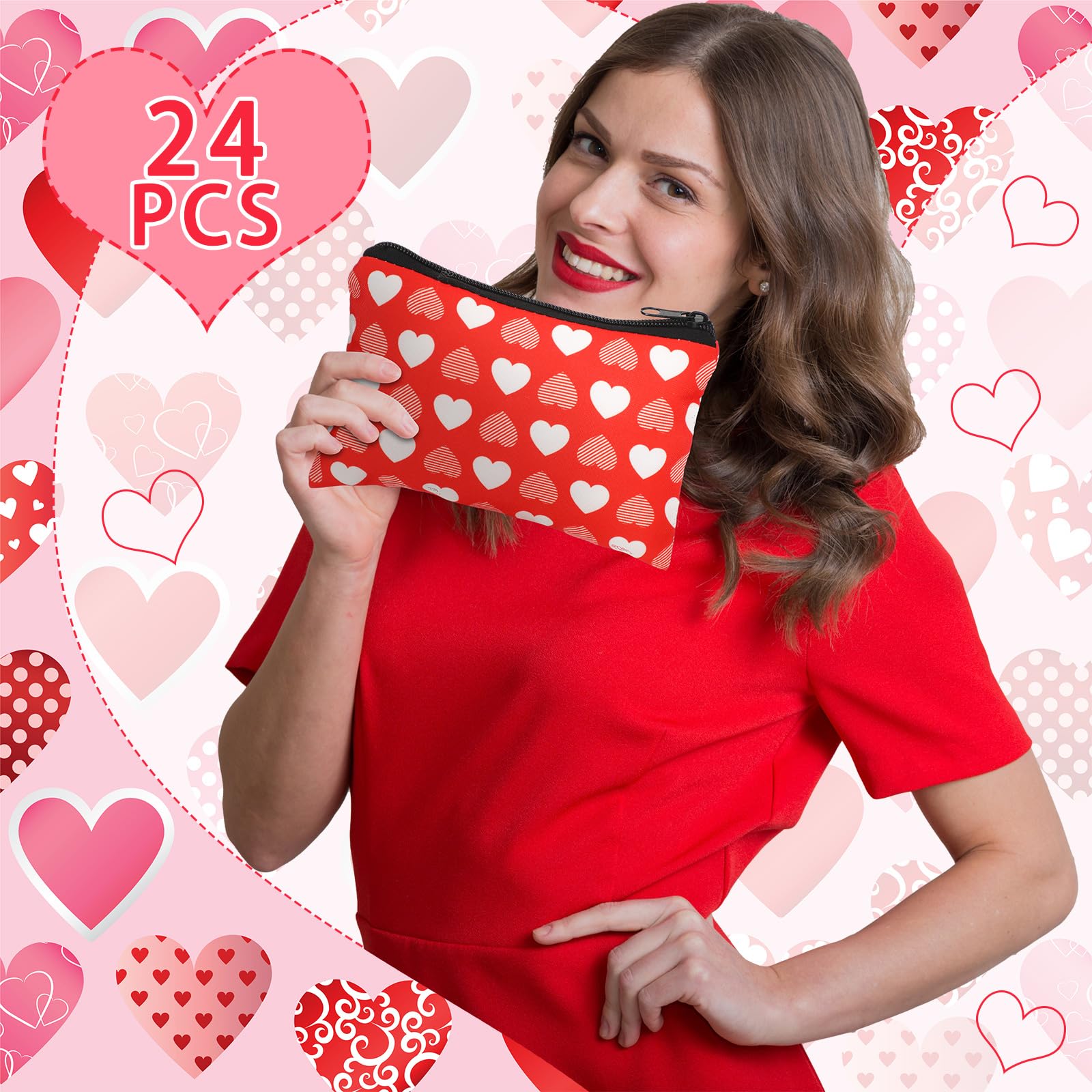 Abbylike pochette beauté Saint-Valentin ensembles 24 designs variés pour trier vos produits.