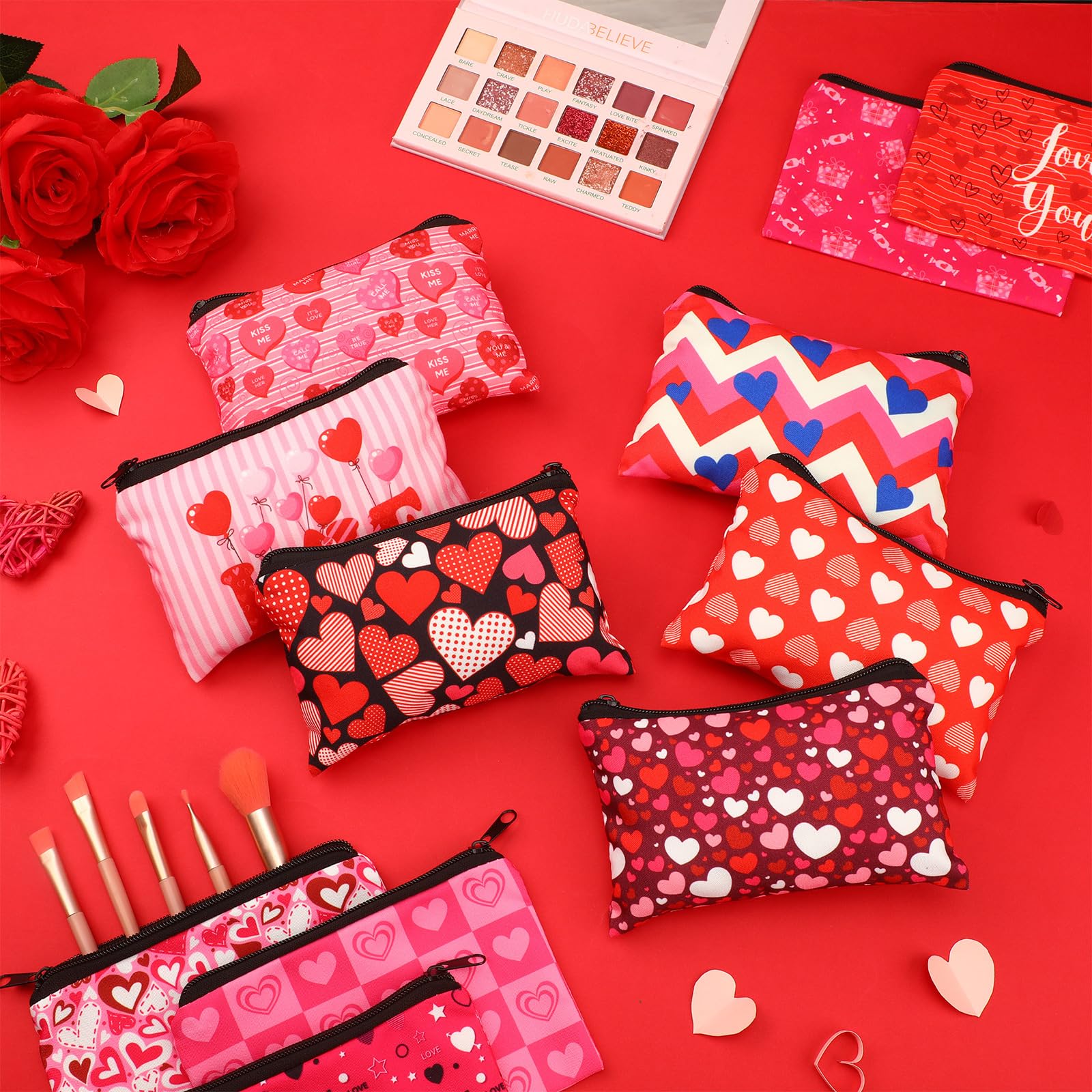 Abbylike pochette zippée lin durable, rangement sûr et nettoyage facile.