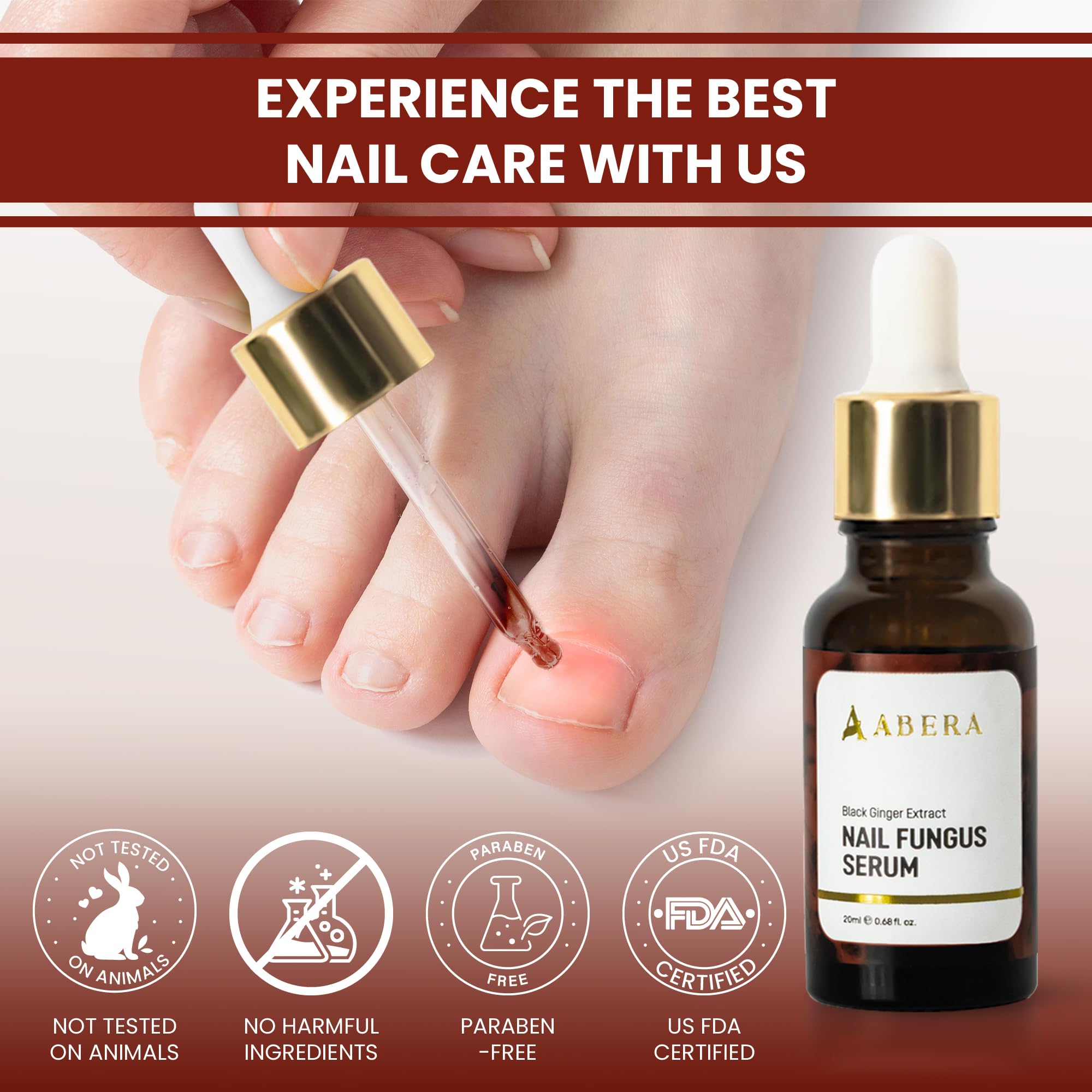 Application ABERA rapide, adaptée pour ongles des mains et des pieds.