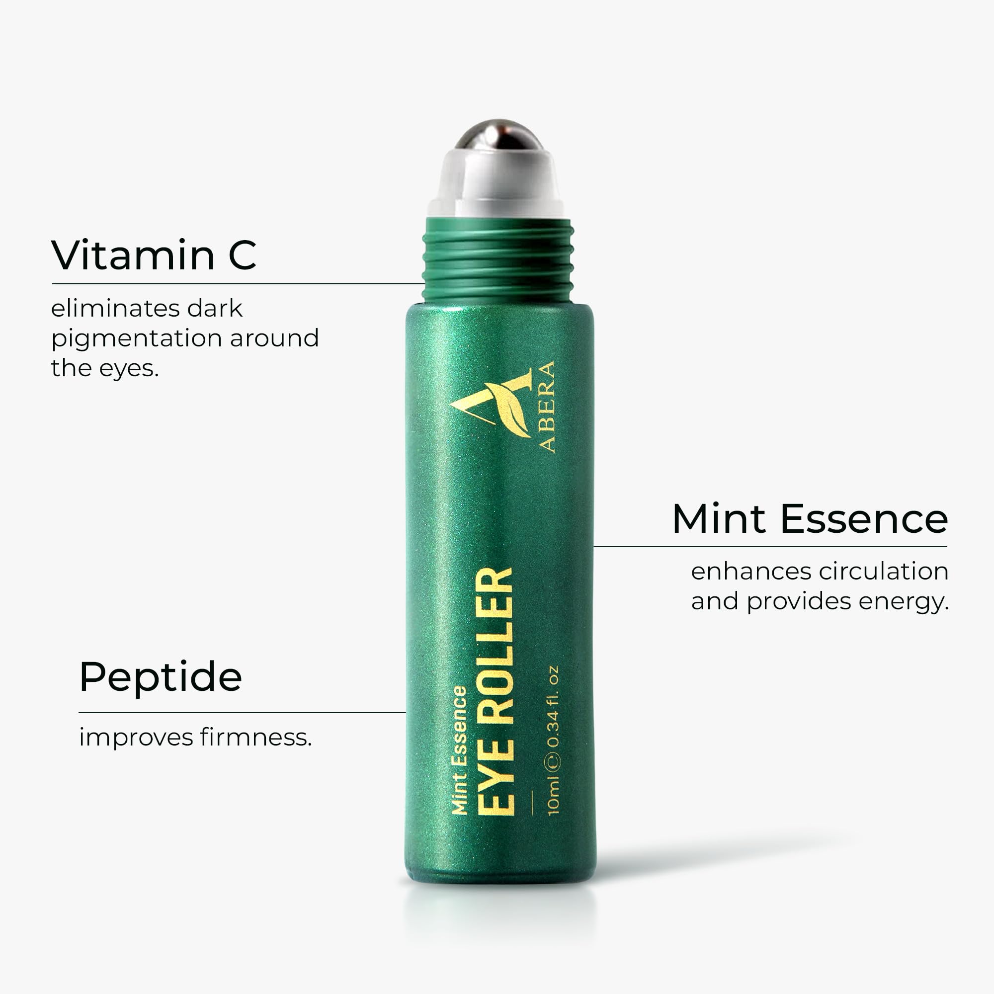 ABERA emballage compact 10 ml pour soin quotidien des yeux.