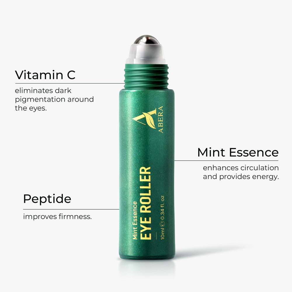 ABERA emballage compact 10 ml pour soin quotidien des yeux.