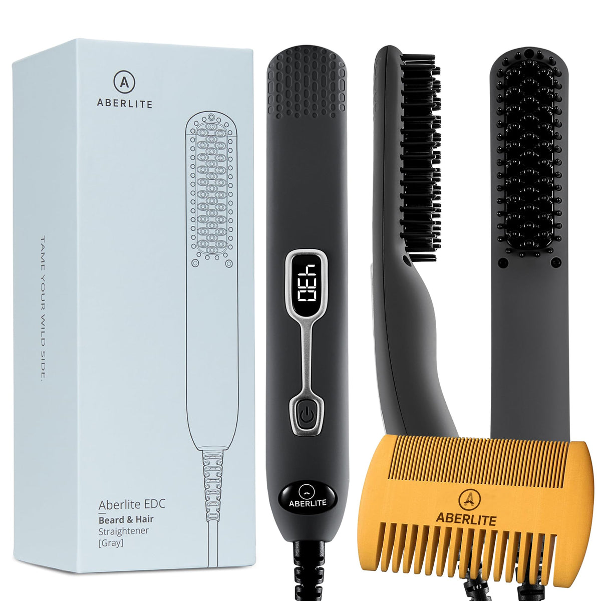 Aberlite EDC – brosse barbe avant-après, résultat net et soigné.