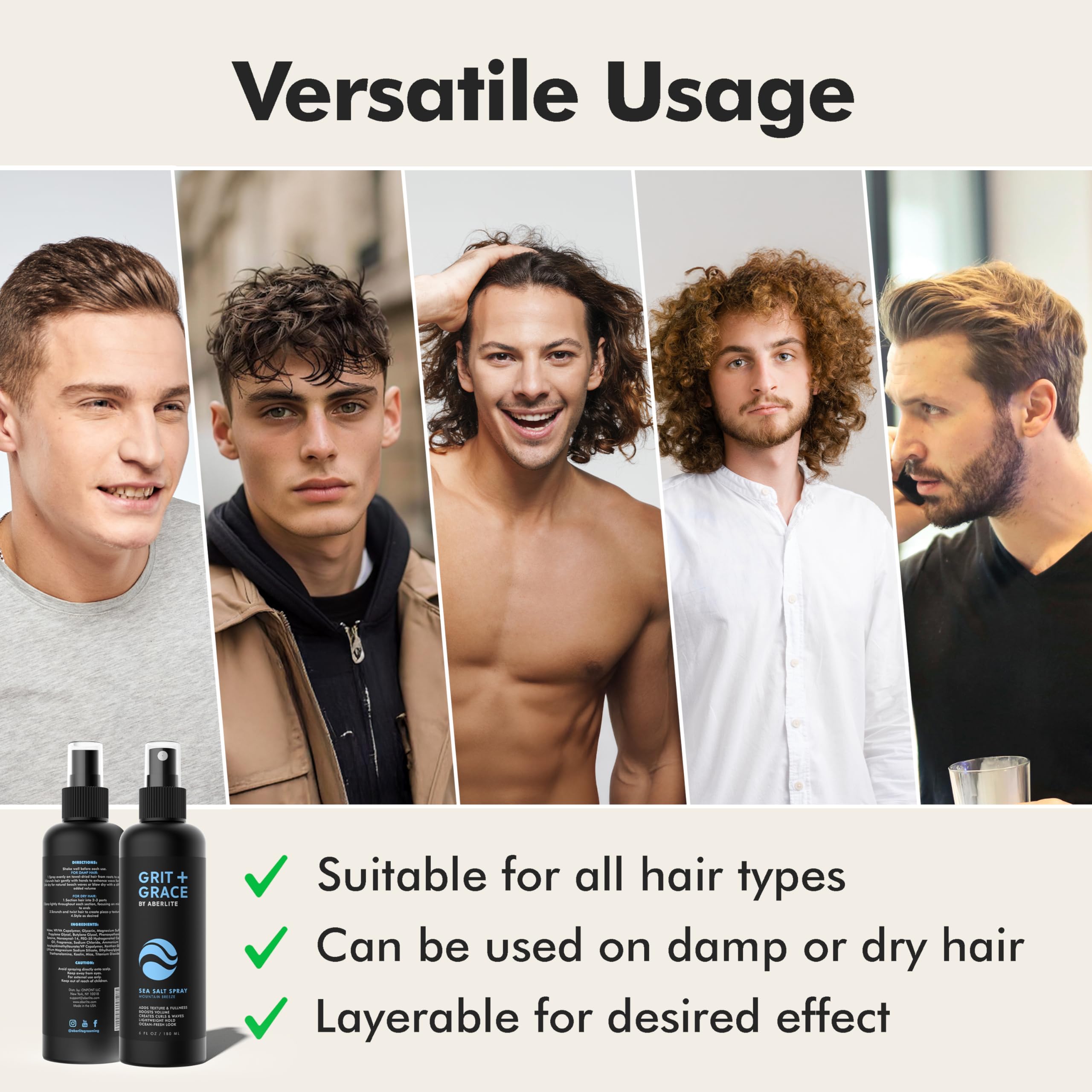 Aberlite Grit+Grace : effet sable pour un rendu plage naturel et texturé.