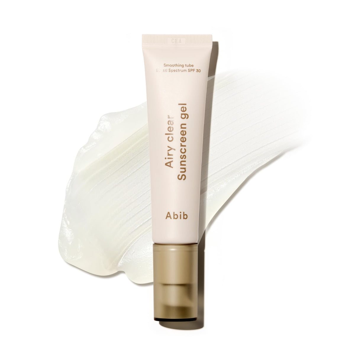 Abib Airy Clear Sunscreen Gel SPF30 bottle shows lightweight UV protection