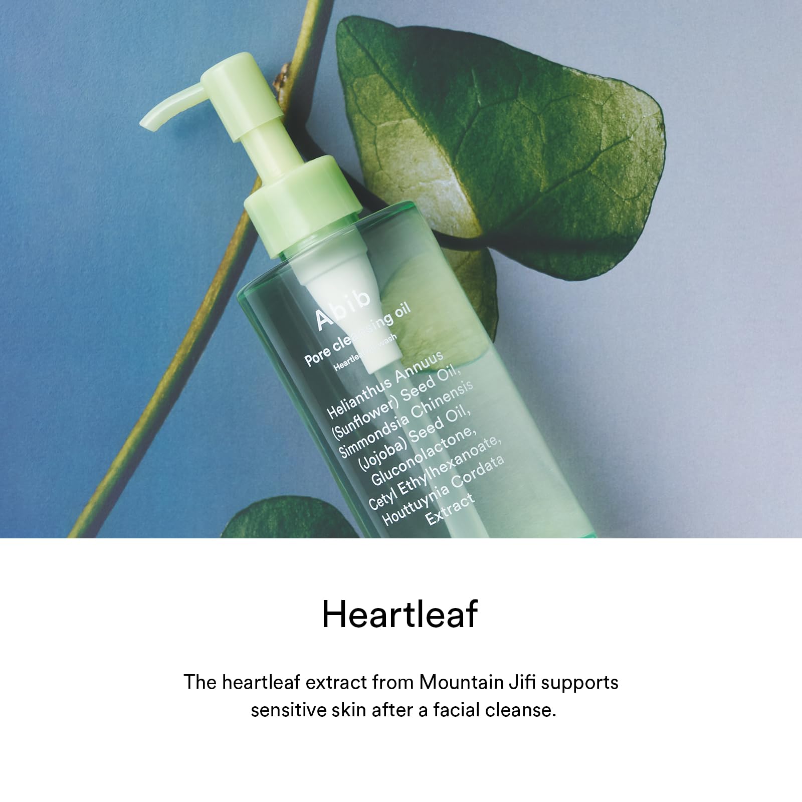Abib huile-nettoyante-pores-feuille-coeur format généreux pour une routine durable.