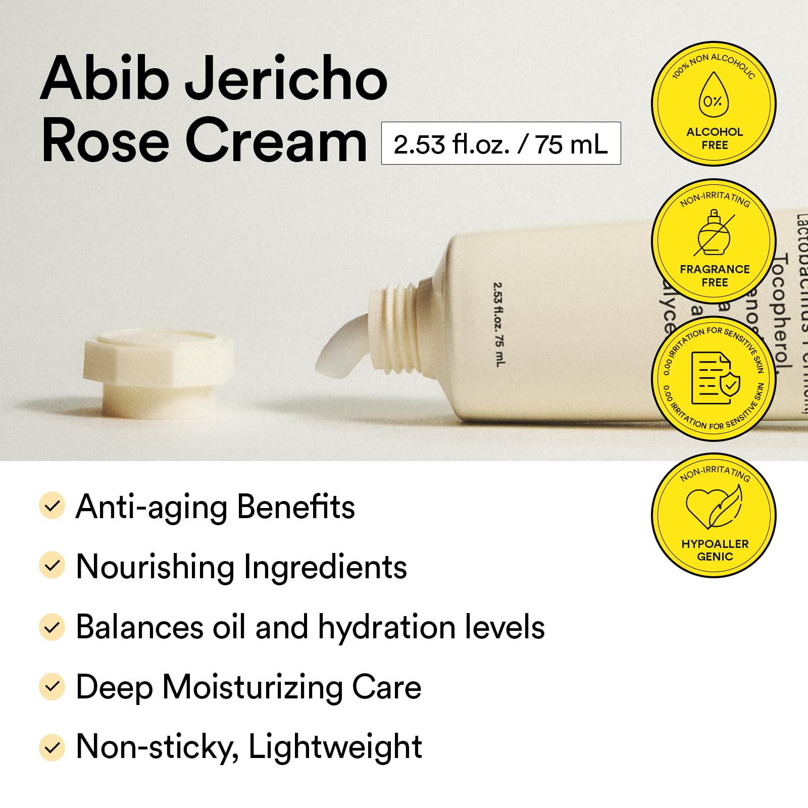 Abib Jericho Rose Cream 75ml – texture crème riche et onctueuse