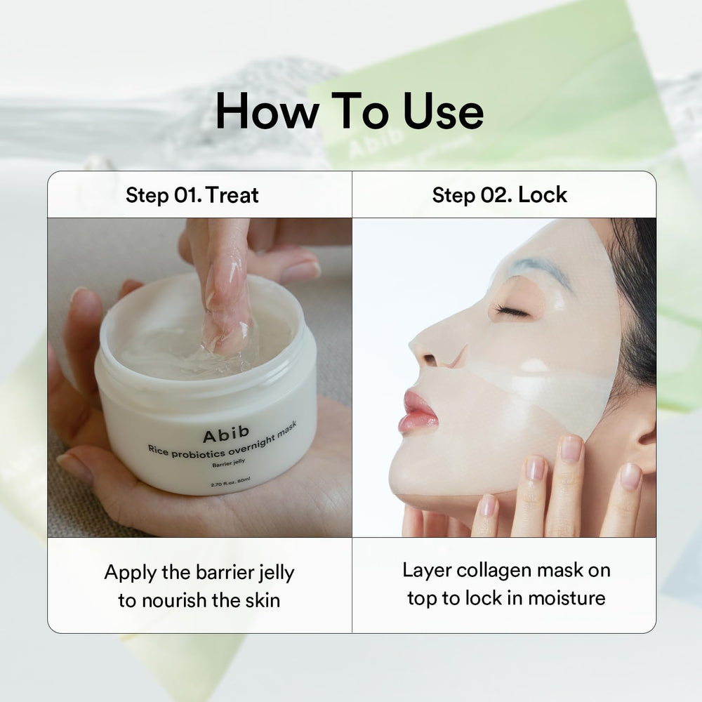 Masque Abib hydrogel sensation rafraîchissante pour peau réveillée.