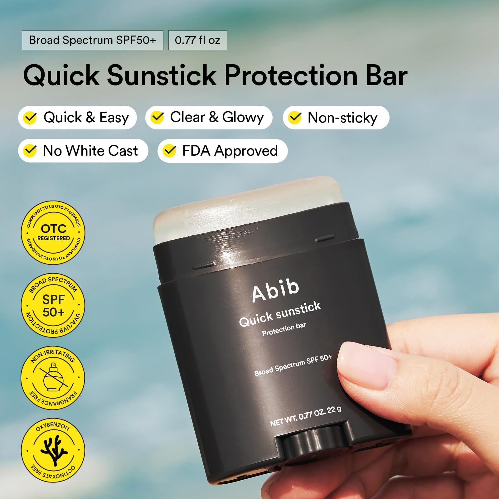 Abib Quick Sunstick Protection Bar texture transparente sans résidu visible