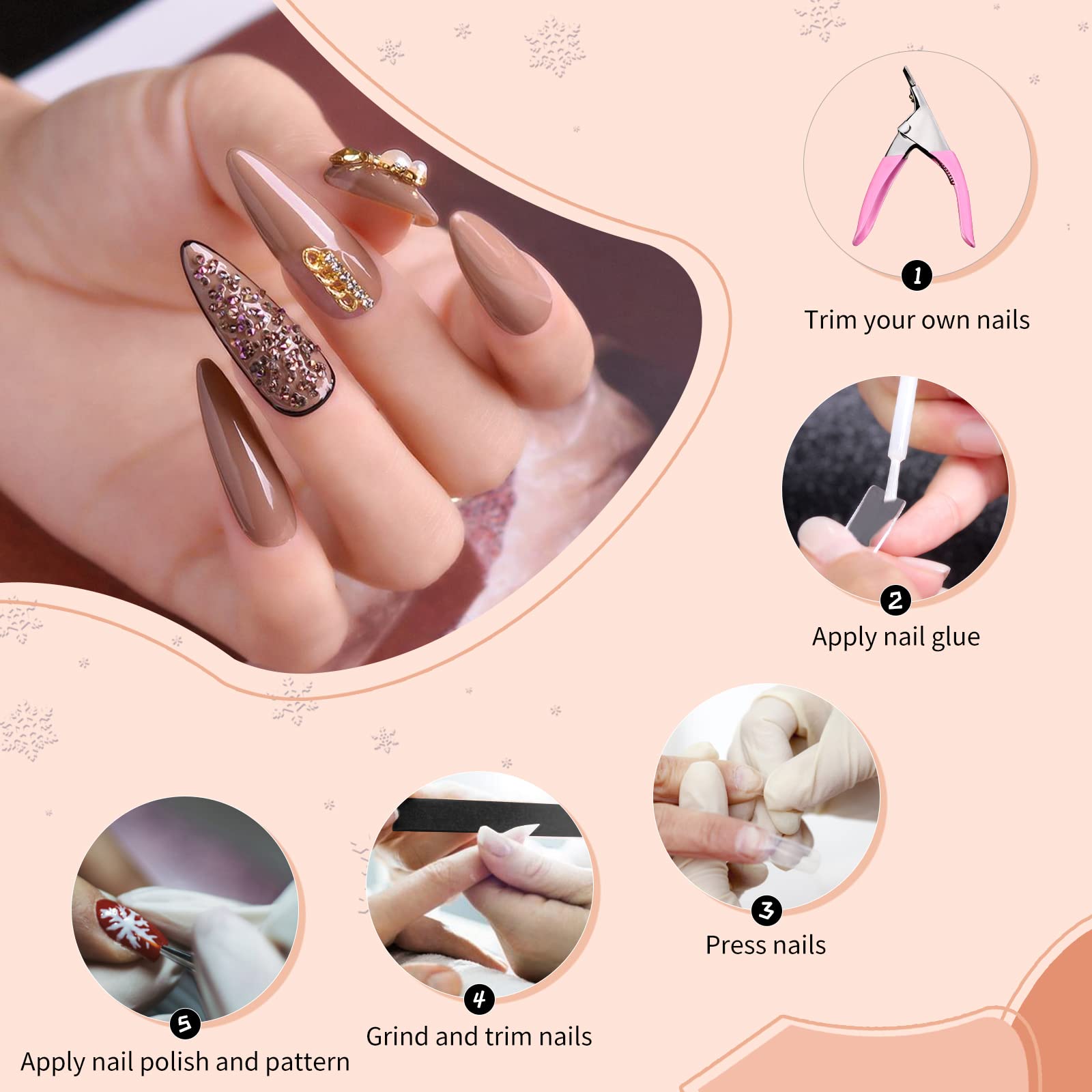 Abodhu matériau ABS durable et sans odeur pour des ongles sûrs.